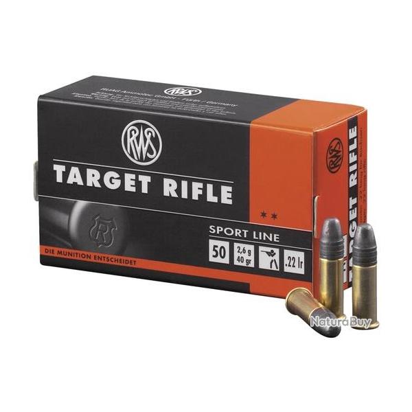 Cartouches RWS target rifle calibre 22lr 40grs 2.59g