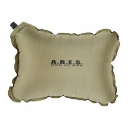 Oreiller de bivouac Ares Camp Pillow autogonflant, &eacute;paisseur 11 cm, environ 250 g Vert olive