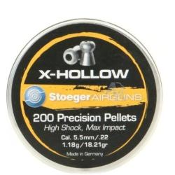 Plombs STOEGER cal.5.5mm t&ecirc;te creuse x-hollow par 200