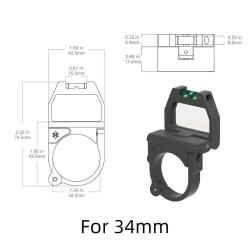Collier Montage Loupe Tourelle X-ACCU 34mm Niveau Bulle Quick-Flip Rabattable Chasse Vector Optics