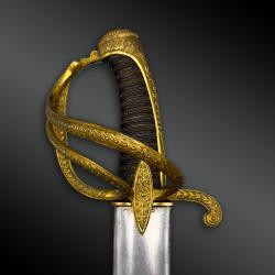 SABRE d'officier de Chevaux-l&eacute;gers, attribu&eacute; au COMTE de LUSSAC - France - P&eacute;riode Restauration