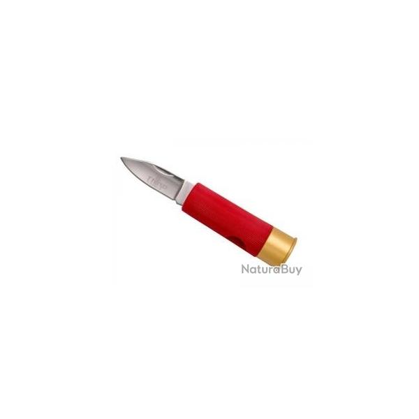 COUTEAU CARTOUCHE THIRD ROUGE 6,5CM INOX