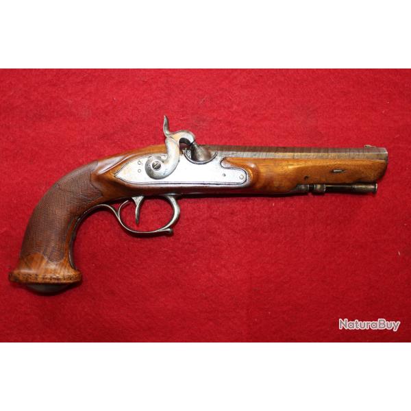 Joli Pistolet de Voyage Premier Empire transform� a percussion