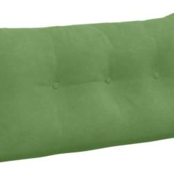 Coussin dos velours vert 100x50x24 cm ergonomique avec poche lat&eacute;rale