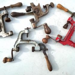 lot de 4 anciens outils de sertissage cartouches de chasse