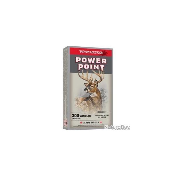 Vente Flash ! Winchester Calibre 300WM Ogives Power Point Poids 180gr 11.6g Neuve X100