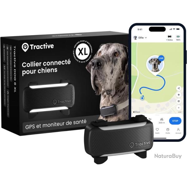 Collier GPS Chien Connect� XL Suivi GPS en Direct Alertes Anti-Fugue Sant� Moniteur de Signes Vitaux