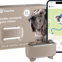 Collier Connect&eacute; GPS Chien XL Suivi GPS en Direct Alertes Anti-Fugue Sant&eacute; Moniteur de Signes Vitaux