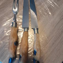 Service &agrave; d&eacute;couper / gigot vintage - Manches en pattes de chevreuil