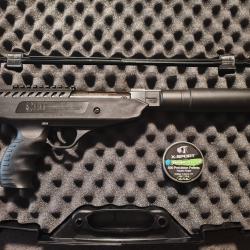 Pistolet &agrave; Plombs BO Manufacture Langley Silencer + plombs et valise