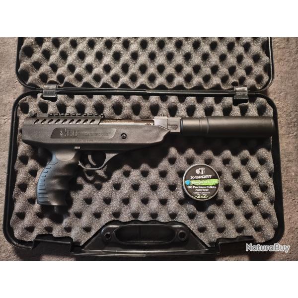 Pistolet � Plombs BO Manufacture Langley Silencer + plombs et valise