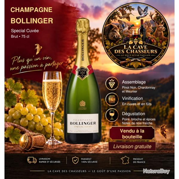 BOLLINGER SPECIAL CUVEE 75CL BRUT AOP CHAMPAGNE LIVRAISON GRATUITE