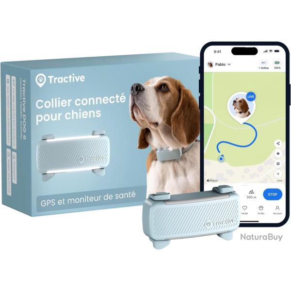 Collier Connect� GPS Chien Suivi GPS Direct Alertes Anti-Fugue Moniteur de Signes Vitaux Bleu