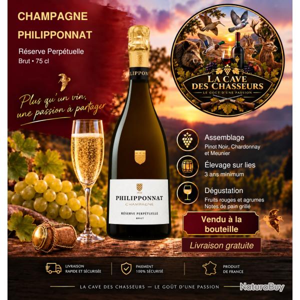 1 BTLE PHILIPPONNAT RESERVE PERPETUELLE BRUT 75CL LIVRAISON GRATUITE