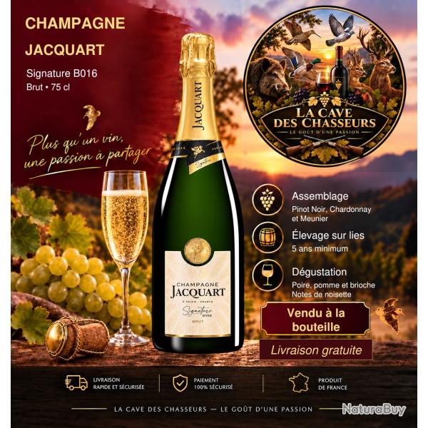 1 BTLE CHAMPAGNE JACQUART SIGNATURE B016 75CL LIVRAISON GRATUITE