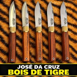Couteau pliant Jos&eacute; Da Cruz bois tigre acier carbone 19 cm