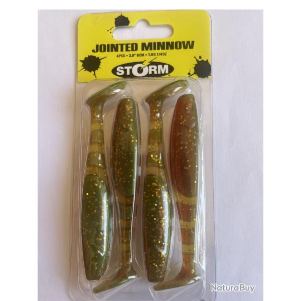 STORM Jointed Minnow 9 cm - Gold Glitter Motoroil UV - 7.5 g - Blister de 4 - JMN04GGMU