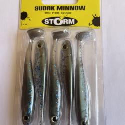 STORM Sudak Minnow 8 cm - Electric Smelt - 3 g - Blister de 5 - SDMN03ESML