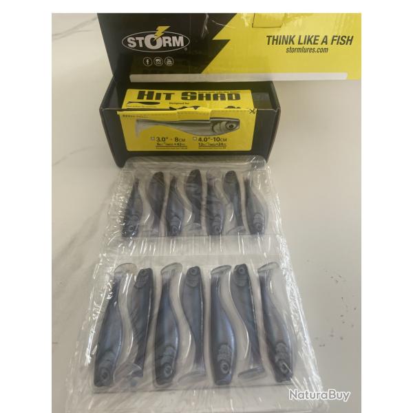 Storm Hit-Shad 3.0" Rugen Smelt - Lot 14 leurres - Neuf