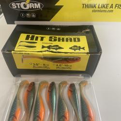 Storm Hit-Shad 3.0" Holland Char - Lot 7 leurres - Neufs & emball&eacute;s