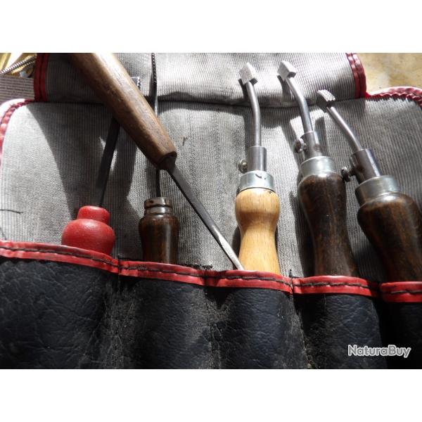 6 outil (s) de quadrillage pour graver crosses bois des fusil revolver pistolet gravure gravage