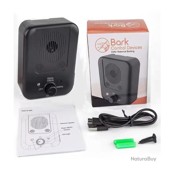 Bo�tier Anti - Aboiement Ultrasons Automatique Ext�rieur & Int�rieur Rechargeable Sp�cial Chien