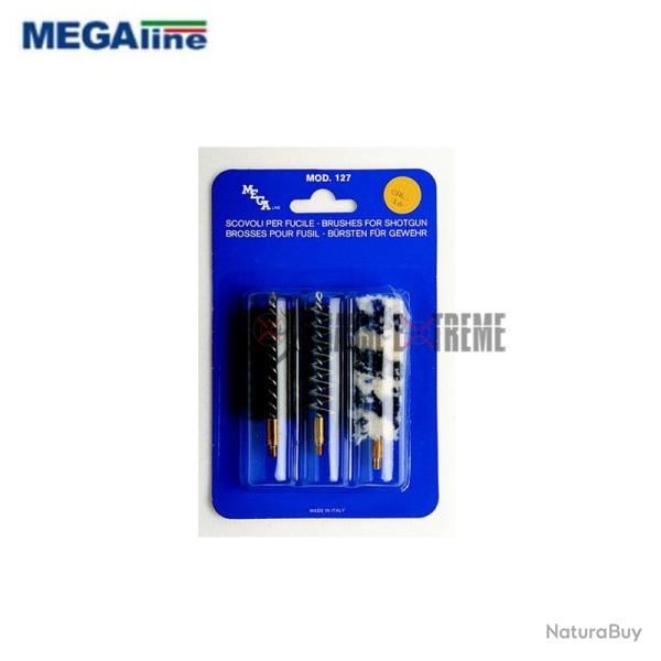 Blister 3 Brosses MEGALINE pour Armes de Poing Cal 36
