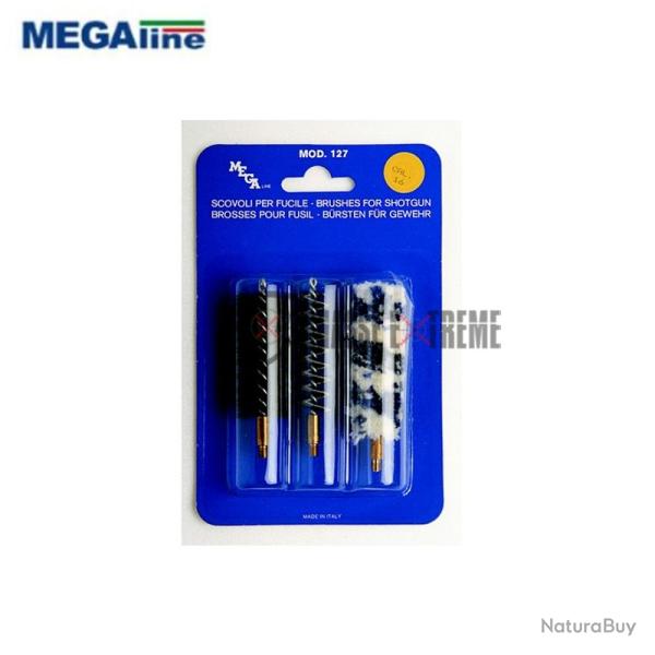 Blister 3 Brosses MEGALINE pour Armes de Poing Cal 44