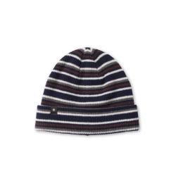 Bonnet ray&eacute; Snow Peak Multi Stripe Knit Cap en m&eacute;rinos - Ivoire