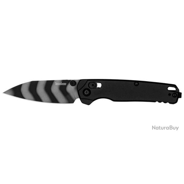 Couteau pliant Kershaw Bel Air - Manche aluminium noir, lame bicolore, lame de 79 mm