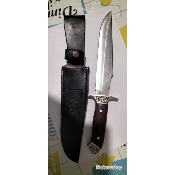 ANCIENNE DAGUE OU POIGNARD BOWIE J.C.CROWNING - ALBACETE ESPAGNE -LONG 31 CM