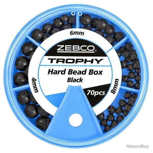 BOITE DE PERLES RIGIDES ZEBCO TROPHY HARD BEAD BOX - 70pcs
