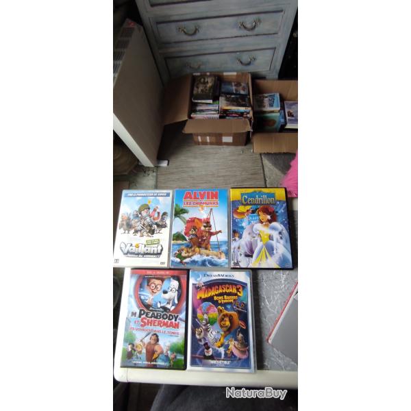 lot 5 dvd Dessins anim� ALVIN ET LES CHIPMUNKS MR PEABODY ET SHERMAN MADAGASCAR 3 CENDRILLON VAILLAN