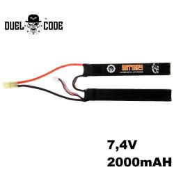 Batterie LiPo 7.4V 2000mAh 15C Duel Code - Connecteur Mini Tamiya pour Airsoft
