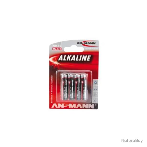 Lot de 4 piles AAA LR03 Alkaline 1.5v Ansmann