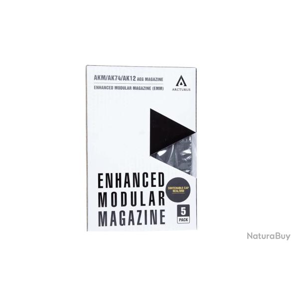 Pack of 5 - AK-74 type 30-135 BBs Mid-Cap Magazine for AK AEG - Black - Arcturus