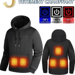 Sweat &agrave; Capuche Chauffant &Eacute;lectrique 5 Zones Chasse & Outdoor | 3 Temp&eacute;ratures USB