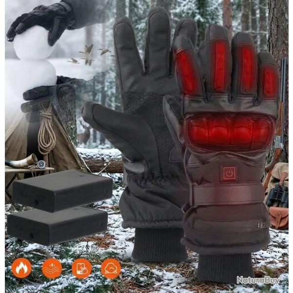 Gants Chauffants �lectriques Rechargeables Chasse & Post� | 3 Temp�ratures | Waterproof
