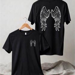 T-SHIRT AILES D'ANGE 100% COTON Noir & Blanc