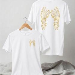 T-SHIRT AILES D'ANGE 100% COTON Blanc & OR