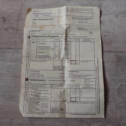 Document de tirs datant de 1977 en allemand, avec sch&eacute;ma cibles