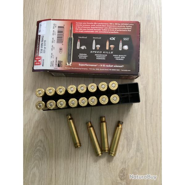 16 Balles HORNADY 338 SST225gr