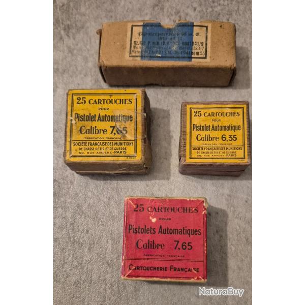 Lot de 4 bo�tes vides de munition ancienne (rep1)