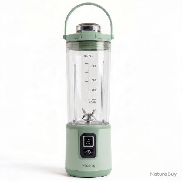 Vente programm�e - Mini blender portable sur batterie vert pastel HKoenig