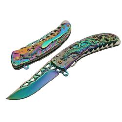 Couteau Rite Edge 300400-RB Lame Acier Inox Manche Inox Multicolore Linerlock CN300400RB