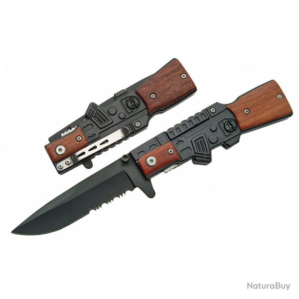 Couteau Rite Edge 300226-WD Lame Acier Inox Manche Bois/Alu Brun-Noir Linerlock CN300226WD