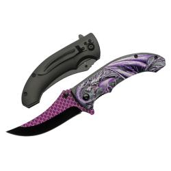 Couteau Rite Edge 300551-PU Lame Acier Inox Manche ABS Noir-Violet Linerlock CN300551PU