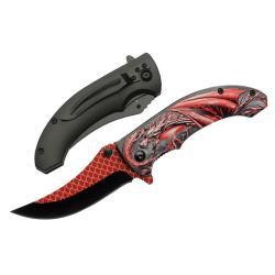 Couteau Rite Edge 300551-RD Lame Acier Inox Manche ABS Noir-Rouge Linerlock CN300551RD