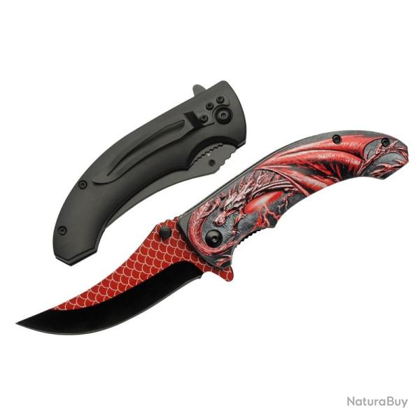 Couteau Rite Edge 300551-RD Lame Acier Inox Manche ABS Noir-Rouge Linerlock CN300551RD