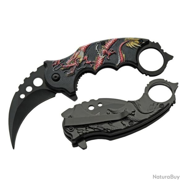 Couteau Rite Edge 300539-RD Lame Acier Inox Manche ABS Noir-Rouge Linerlock CN300539RD